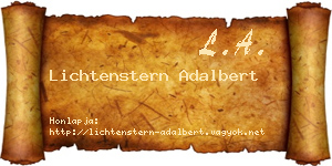 Lichtenstern Adalbert névjegykártya